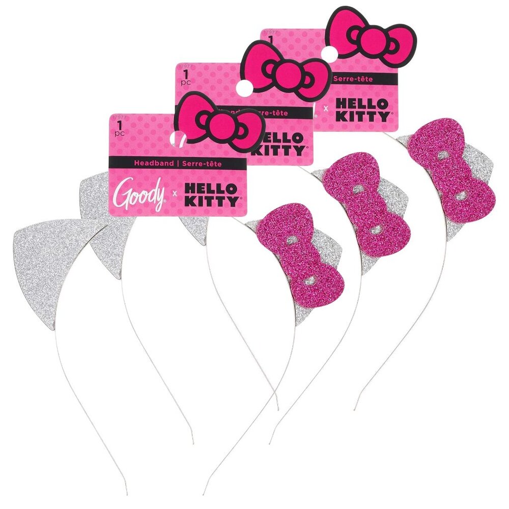 GOODY x Hello Kitty Glitter Headband with Ears - Set of 3